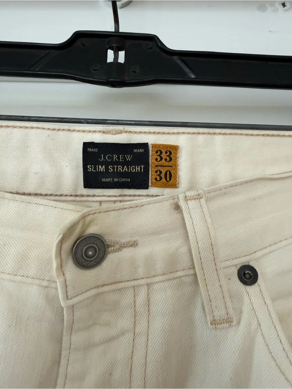 Collectors item these Ecru J. Crew Slim Straight Jeans in Off-White/Cream